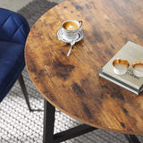 Ronde Eettafel Ø80 cm – Industriële Keukentafel Voor Woonkamer Of Kantoor – Rustiek Bruin Tafelblad En Zwart Stalen Frame – VASAGLE Stijlvolle Ronde Tafel – Stevige Eettafel Voor 2–4 Personen – 80 x 75 cm