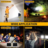 2x100W LED Bouwlamp op Statief – Draaibare Dubbele Floodlight – 10000 Lumen – 6000K Helder Wit – Verstelbaar Statief tot 254 cm – IP66 Waterdicht – 5 m Kabel – Binnen/Buiten – Werklamp met Koeling &amp; Draagfunctie