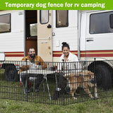 10 Panelen – Decoratief Metalen Tuinhek Zonder Graven – 61 cm Hoog x 6,1 m Lang – Smeedijzeren Tuinafsluiting met Grondpennen – Roestbestendige Dierenafscheiding voor Honden en Konijnen – Tijdelijke Tuinrand en Patio Omheining Zwart