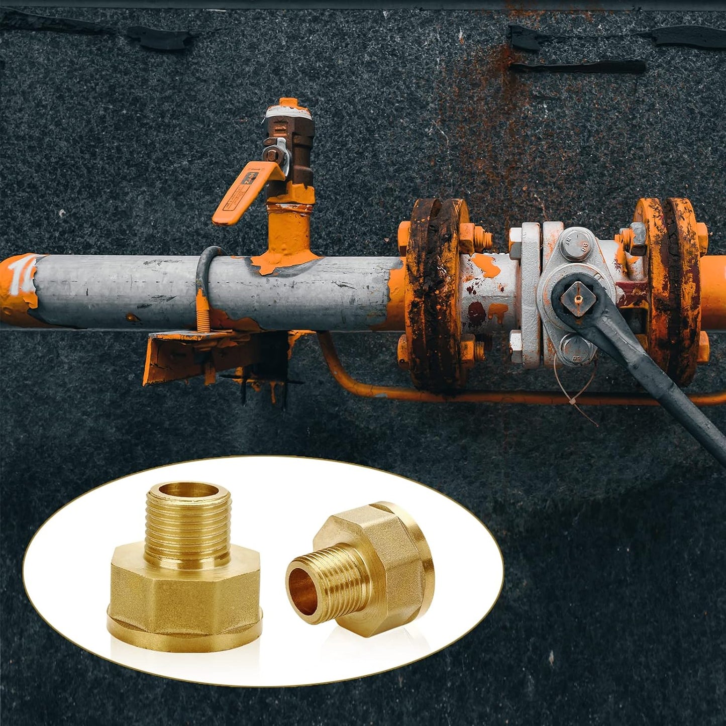 2 Stuks -Messing Verloopstukken 1/2 Inch naar 3/4 Inch - Met Duidelijke Schroefdraad en Afdichtring - Inclusief Transparante Doos - Geschikt voor Diverse Leidingsystemen