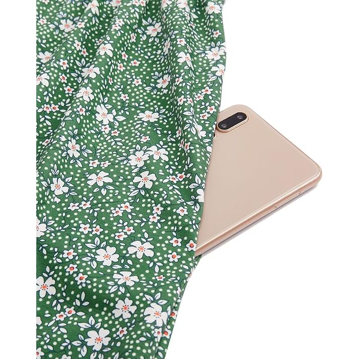 Vrouwen Zomerjurk - Jurk voor de Zomer met Spaghettibandjes - V-hals Strandjurk met Zakken - Dames Zomerjurkje - Zomerse Strandjurk voor Vrouwen met Zakken - Zomerse Kleding voor Vrouwen - Vrouwelijke Zomerjurk met Zakken - Vakantie Kleding voor Dames