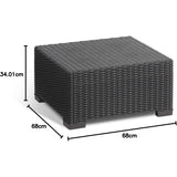 KETER California Tuintafel -  68 x 68 x 35 cm – Kunststof Bijzettafel – Weerbestendig – UV-Bestendig – Lichtgrijs – Voor Tuin, Balkon of Terras – Eenvoudig Schoon te Maken