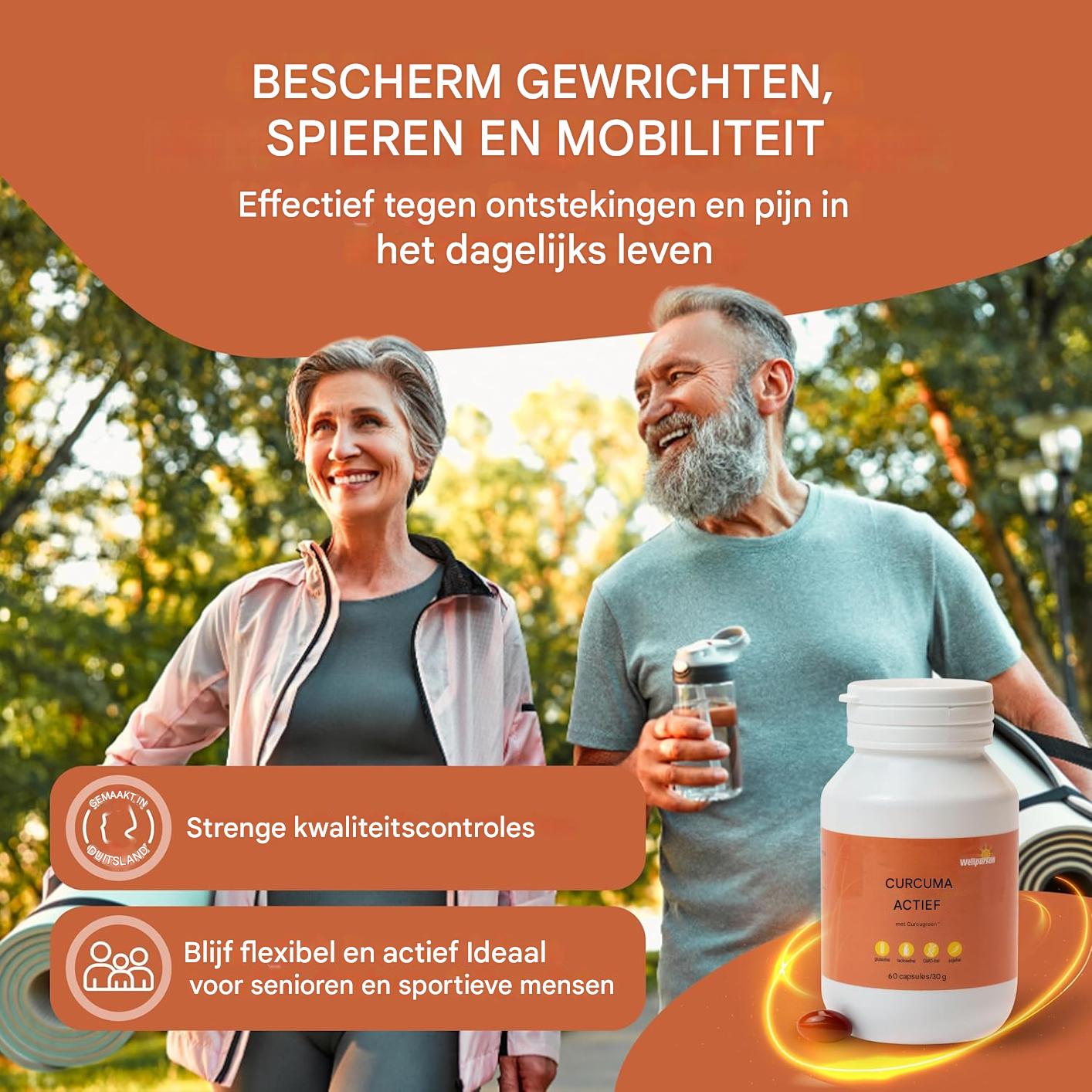 4x Wellpursan Curcuma Active (240 Capsules) – Hoogwaardige Kurkuma Capsules met BCM-95® – 7x Betere Opname, 100% Natuurlijk, GMO- en Glutenvrij