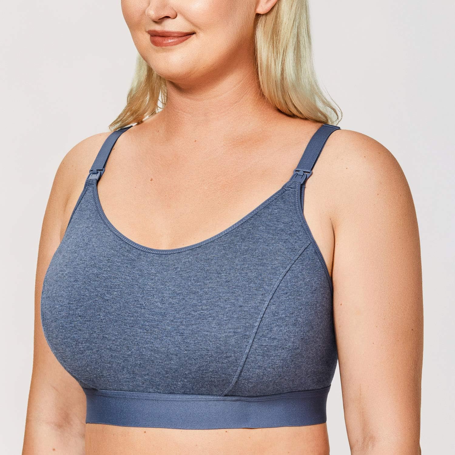 Gratlin Dames Voedings Sport BH – Plus Size – Katoenen Borstvoedingsbh – Maternity Bralette – Zonder Beugel – Racerback – Ademend Comfort – Maat XXL