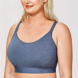 Gratlin Dames Voedings Sport BH – Plus Size – Katoenen Borstvoedingsbh – Maternity Bralette – Zonder Beugel – Racerback – Ademend Comfort – Maat XXL