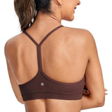 CRZ YOGA - Vrouwen Low Impact Sport BH - Maat M - Butterluxe Collectie - Y-Racer Back - Spaghetti Bandjes - Gewatteerd met Verwijderbare Pads - Ultiem Zacht en Ademend - Voor Yoga en Lichte Workouts
