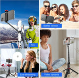 Smart Selfie Stick Statief - Reis Selfie Stick - 1.5m Uitschuifbaar, Universeel voor iPhone & Android, Lichtgewicht Aluminium met 360° Rotatie & Afstandsbediening - Perfect voor Reizigers & Vloggers