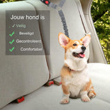1 Stuk - Verstelbare Hoofdsteun Honden Autogordel - Elastische Autoveiligheidsgordel Voor Honden en Katten - Sterke Nylon Bungee Buffer Hondentuigje - Grijs - Geschikt Voor Kleine, Middelgrote en Grote Huisdieren - Veilig Reizen Met Huisdieren