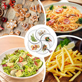 Set van 5 Keramische Dinerborden – Unieke Halve Maan Vorm – Stapelbare Serviesborden voor Sauzen, Snacks, Voorgerechten en Desserts – Duurzaam, Vaatwasser- en Magnetronbestendig, 22×21,5 cm