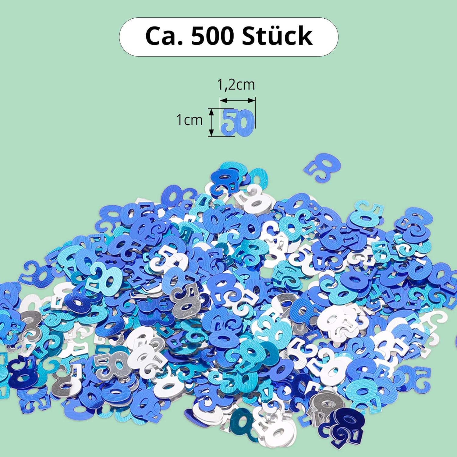50ste Verjaardag Blauwe Confetti - Ca. 500 Stuks Feestelijke Tafelversiering - Duurzame en Herbruikbare Decoratie - Perfect voor Jubileum Feesten
