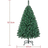 Yaheetech Kunstkerstboom - 127,5 cm Hoog - Diameter 67 cm - Onverlichte PVC Kerstboom met ca. 330 Takpunten - Inclusief Opvouwbare Metalen Standaard - Traditioneel Groen Ontwerp
