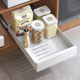 Uittrekbaar - Lade Organizer - Uittrekbaar - Keukenkastje - Opbergsysteem - Zonder - Boren - of - Schroeven - Met - Demping - Soft-Close - Systeem - Verlengbare - Schuiflade - Metaal - 30x43x9cm - Wit - Voor - Keuken - Badkamer - Kantoor - Opbergkast