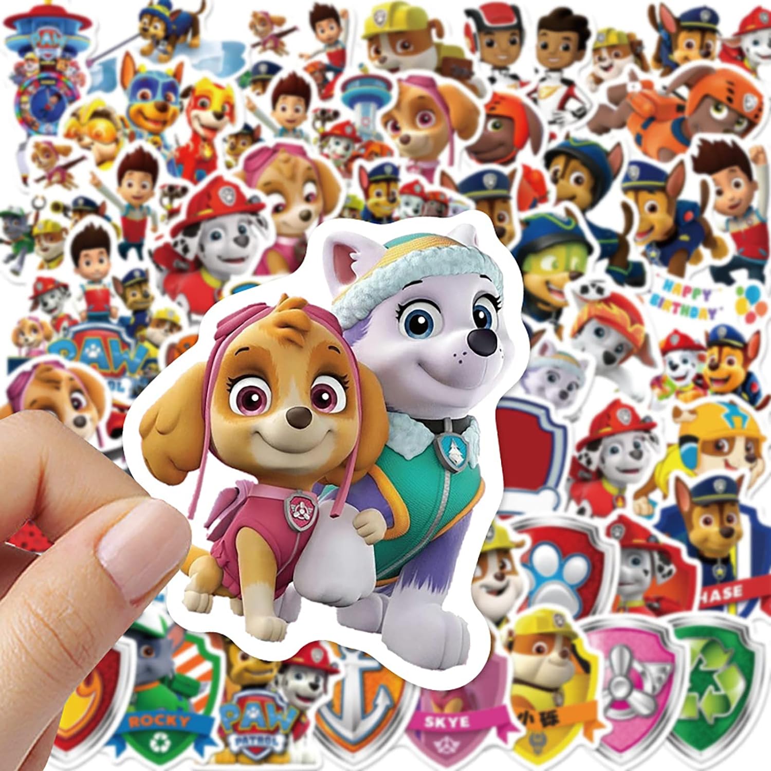 Paw Patrol Sticker Set - 50 Stuks - Waterdichte PVC Cartoon Stickers voor Kinderen - Perfect voor Auto, Fiets, Laptop en DIY Scrapbooking