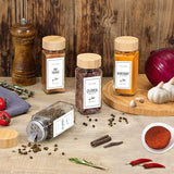 36 Stuks Glazen Kruidenpotjes 112ml – Vierkante Specerijpotten Met Bamboe Deksel &amp; 3 Soorten Strooidoppen – Kruidenpot Set Met 150 Labels, Vulpipetten &amp; Pen – Luchtdichte Glaspotjes Voor Kruidenrek, Lade, Organiser Of Keukenopslag