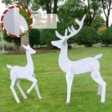 3 Delig - Verlichte Kerst Rendieren Set - Waterdicht Houten Kerst beelden - Buitendecoratie met LED Verlichting - Houten Silhouette Reindeer Beelden - Kerstfiguren voor Binnen en Buiten - Duurzaam en Weerbestend - voor Binnen / Buiten - Tuin en Woonkamer