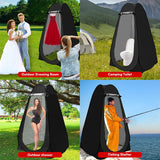 Pop-Up Douchetent met 5 Gallon Solar Shower Bag – 2-Delige Privacy Tent Set voor Camping &amp; Strand – Opvouwbare Draagbare Toilet- en Ombkledtent – Waterdicht, UV-Bescherming &amp; Ventilatie – Inclusief Draagtas – Zwart