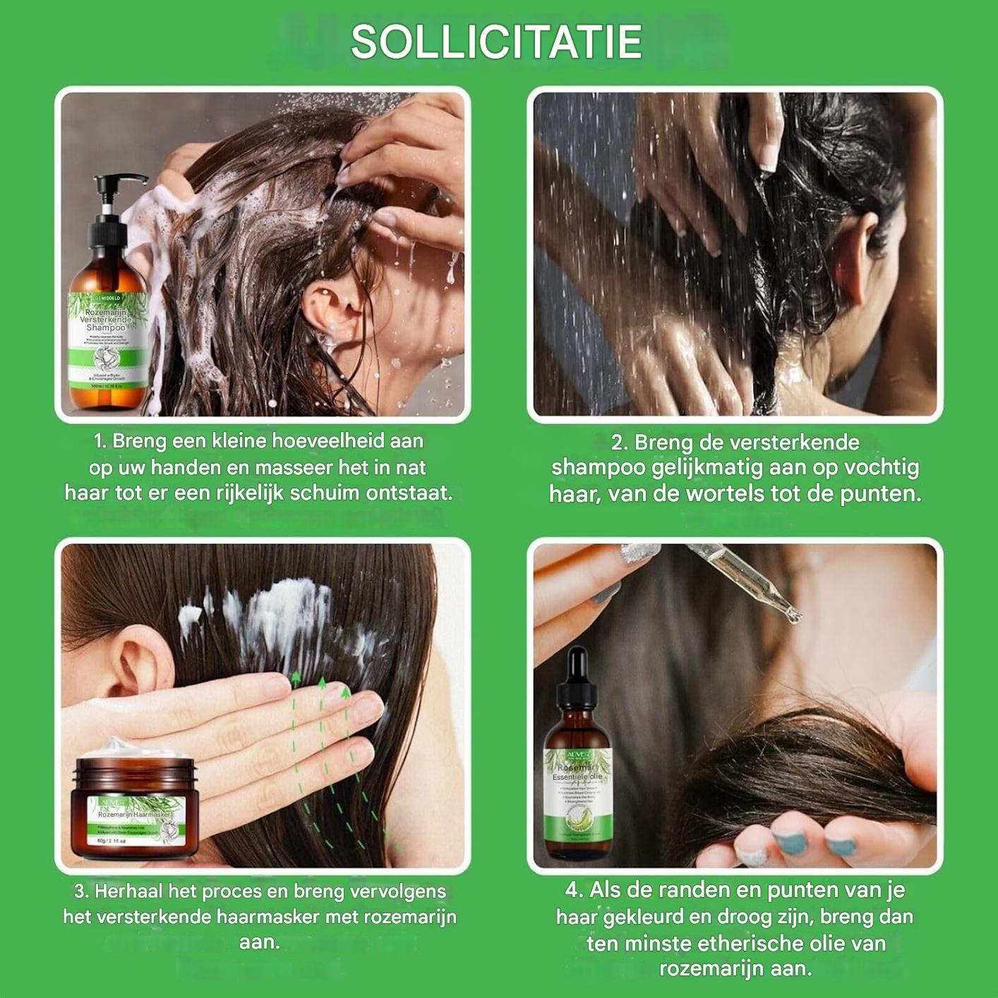 Rozemarijn Shampoo voor Haargroei – 300 ml – Anti-Haaruitval Shampoo – Versterkend en Voedend – Voor Alle Haartypes – Vegan en Natuurlijk