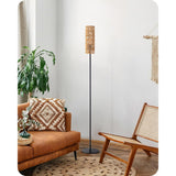 Staande - Lamp - LED - Rattan - Vloerlamp - 165 cm - Hoog - Met - Afstandsbediening - En - E27 - LED - Lamp - Crumpled - Rattan - Kap - Traploos - Dimbaar - 2700K - 6000K - Leeslamp - Voor - Woonkamer - Slaapkamer - Energieklasse - E