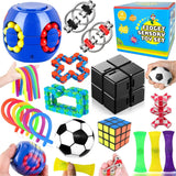 Sensory-Fidget-Speelgoedset - 18-Delige Stress-Verlichting-Kit - Autisme ADHD - Inclusief-Speelgoeddoos - Verjaardagsgeschenk - Geschikt voor Kinderen 3+, Tieners en Volwassenen