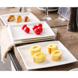 Malacasa Blance Series Porseleinen Dessertbordenset – 6 Stuks – Licht Crèmekleur – 21x21x2,5 cm – Magnetron- & Vaatwasserbestendig – Ideaal voor Elke Gelegenheid