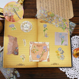 Set van 6 Mini Gedroogde Bloemenboeketten - Compleet met Hennep Touw & Goud Folie Bloemstickers - Ideaal voor Creatieve Ambachten, Scrapbooking en Decoratieve Toepassingen - Duurzaam en Kleurrijk