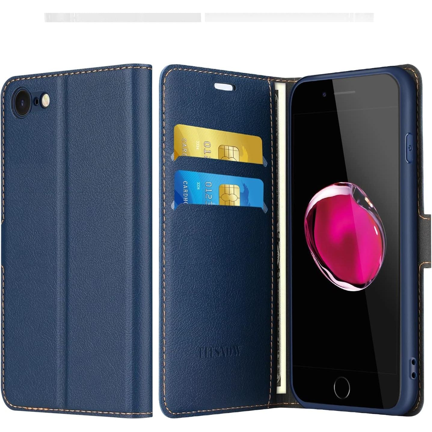 Hoesje Voor iPhone 7/8 in Stijlvol Blauw - Perfecte Pasvorm en Optimale Bescherming - Slank en Duurzaam Ontwerp - Beschermt tegen Stoten en Krassen - Elegantie en Gemak voor Dagelijks Gebruik