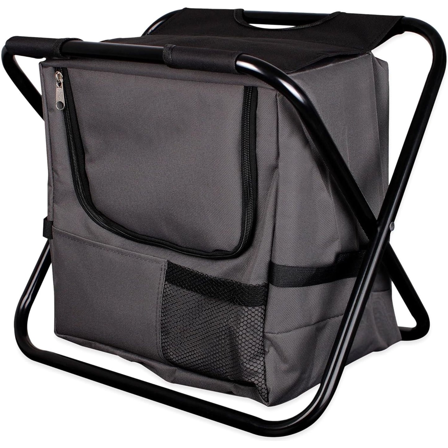 Spetebo Opvouwbare Campingstoel met Geïntegreerde Koeltas - 21L – 2-in-1 Kruk en Koelbox – Lichtgewicht – 21L Isolatievak – Ideaal voor Vissen, Kamperen en Picknicks – 42x36x29 cm
