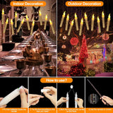 Zwevende LED Kaarsen - 20 of 12 Stuks - Met Magische Toverstok Afstandsbediening - Flickerend Warm Licht - Flameloos - Voor Harry Potter Feest, Kerst, Halloween, Bruiloft &amp; Kamerdecoratie