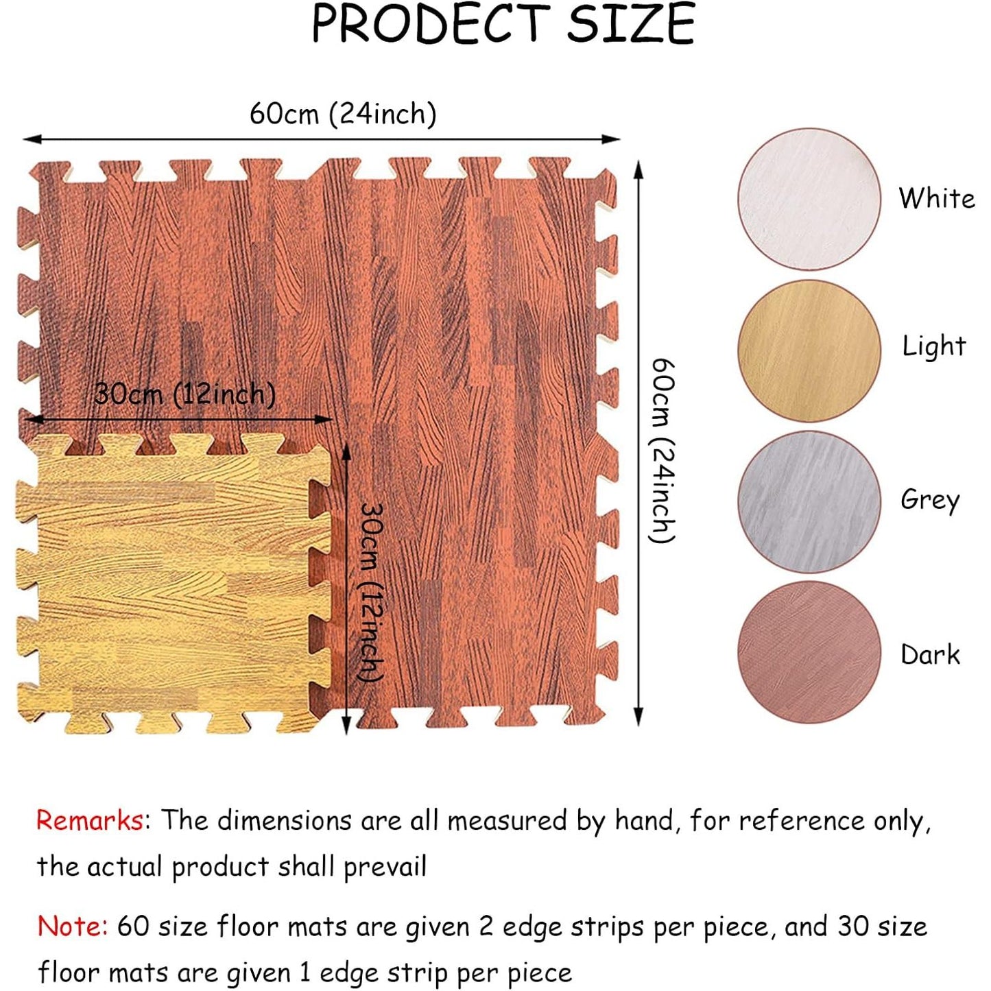 8 Stuks Houtlook Vloermatten – 60x60x1.2cm EVA Foam Tegels – Interlockende Vloertegels Met Rand – Schuimrubberen Puzzelmatten – Houtnerf Vloertegels Voor Gym Slaapkamer Speelruimte Yoga – Donker Bruin Geluidsdempend & Waterafstotend