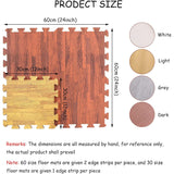 8 Stuks Houtlook Vloermatten – 60x60x1.2cm EVA Foam Tegels – Interlockende Vloertegels Met Rand – Schuimrubberen Puzzelmatten – Houtnerf Vloertegels Voor Gym Slaapkamer Speelruimte Yoga – Donker Bruin Geluidsdempend & Waterafstotend