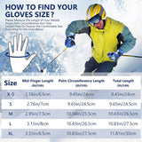 Warme Waterdichte Ski Handschoenen - Met Touch Functie Voor Schermen - Ademende Snow Gloves - Met Opslag Compartiment - Verstelbaar - Met Verbind Clip - Geschikt voor Outdoor - Blauw - Unisex - Maat L