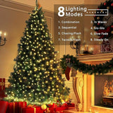 PhilzOps 300 LED Kerstverlichting - 30m Warmwitte Sprookjesverlichting voor Binnen en Buiten, IP44 Waterdicht met 8 Lichtmodi, Groene Draad, Ideaal voor Kerst, Feesten en Tuindecoratie [Energieklasse F]