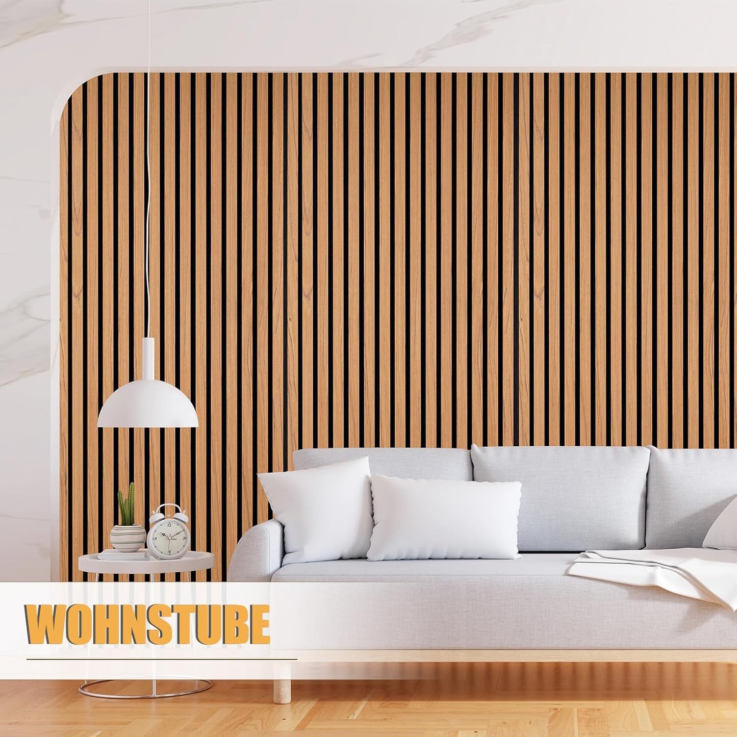 2 stuks houten akoestische wandpanelen – 3D lattenwand eiken look – 120 x 60 cm per paneel – geluidsabsorberende muurpanelen – decoratieve wandbekleding voor woonkamer, kantoor of studio – houten wandpanelen met schroeven