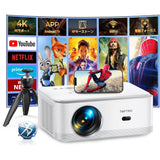 Toptro X6 Mini Projector - 700 ANSI Lumens - 1080P &amp; 4K Compatibel - Met Tripod - Android TV - WIFI6 &amp; Bluetooth 5.3 - Elektrische Focus - Auto Keystone - 50% Zoom - Ingebouwde 10W x 2 Speakers