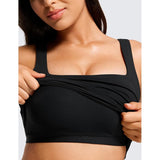 CRZ YOGA - Butterluxe Vrouwen Sport BH Maat 36 - Vierkante Hals Longline Crop Top - Met Ingebouwde Gewatteerde BH - Lichtgewicht en Ultra Zacht - Voor Yoga en Lounge - Licht Ondersteuning