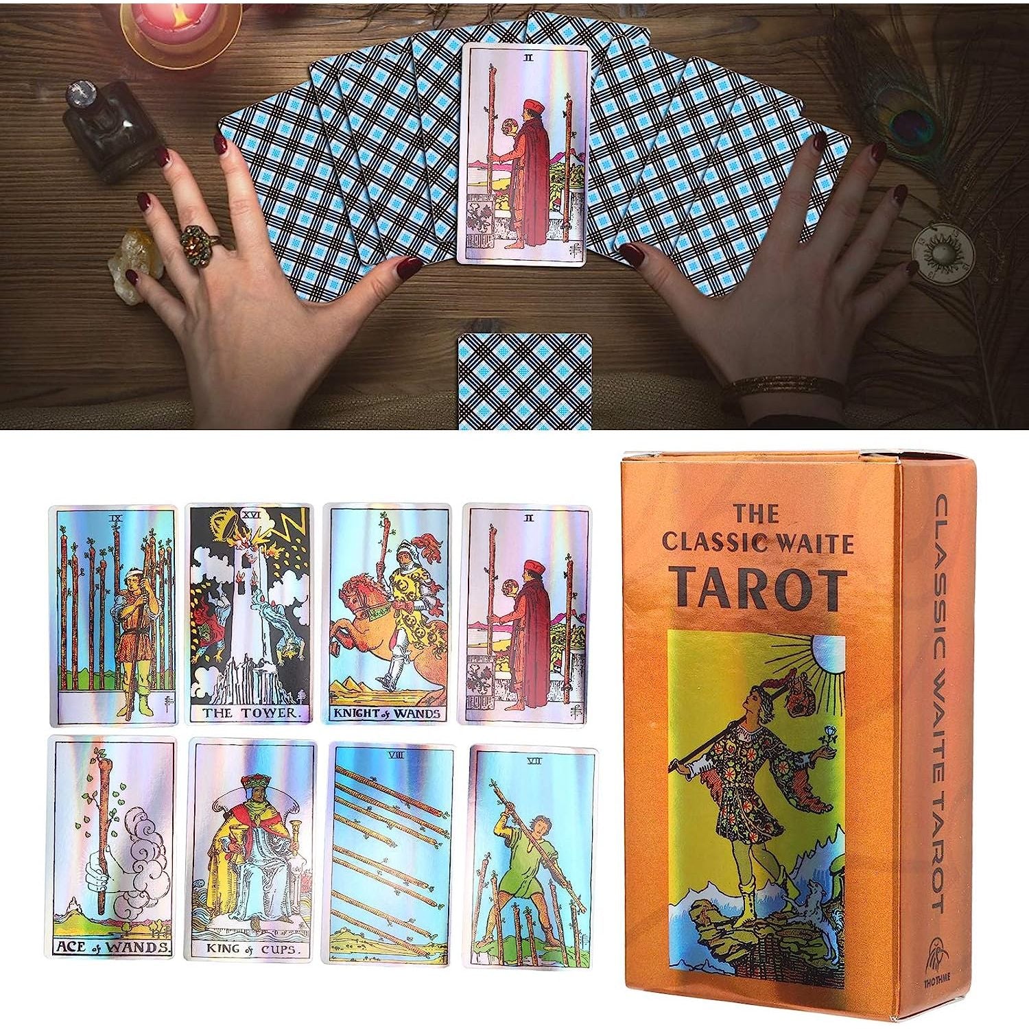Tarotkaarten voor Voorspelling - Adivinatiekaarten voor Familiebijeenkomsten en Feesten - Tarotkaartenset voor Fortuinvoorspelling - Draagbaar en Duurzaam