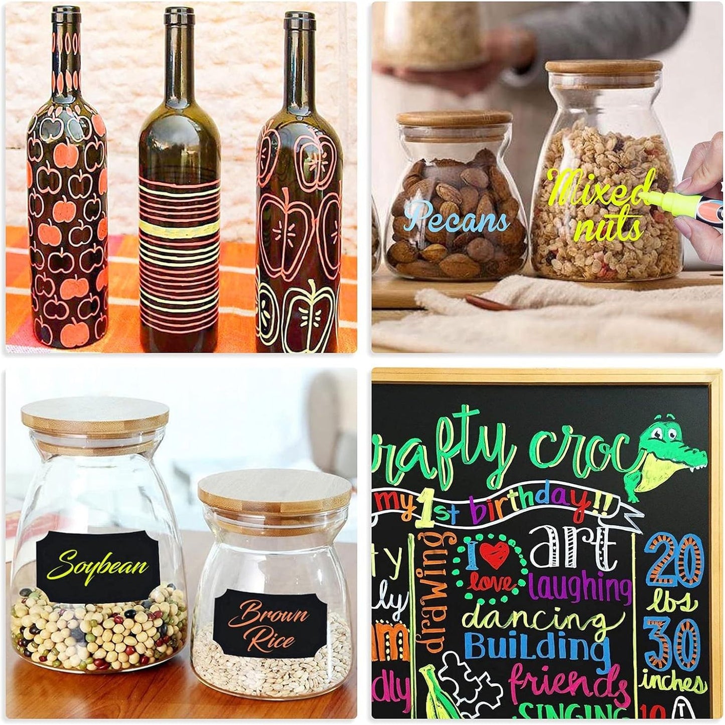 Veelzijdige Set van 12 Uitwasbare Krijt- en Raamstiften, Perfect voor Schoolbord, Ramen en Whiteboards - Inclusief Levendige Kleuren zoals Goud, Zilver, Zwart en Meer, Ideaal voor Creatieve Projecten en Decoratie