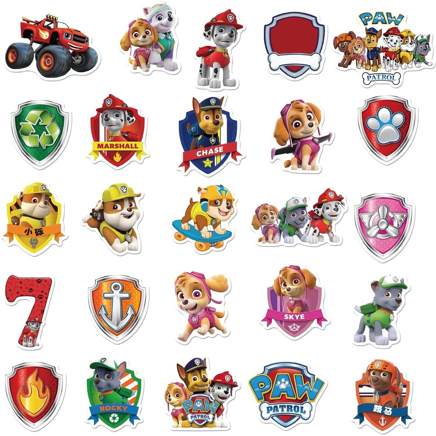 Paw Patrol Sticker Set - 50 Stuks - Waterdichte PVC Cartoon Stickers voor Kinderen - Perfect voor Auto, Fiets, Laptop en DIY Scrapbooking