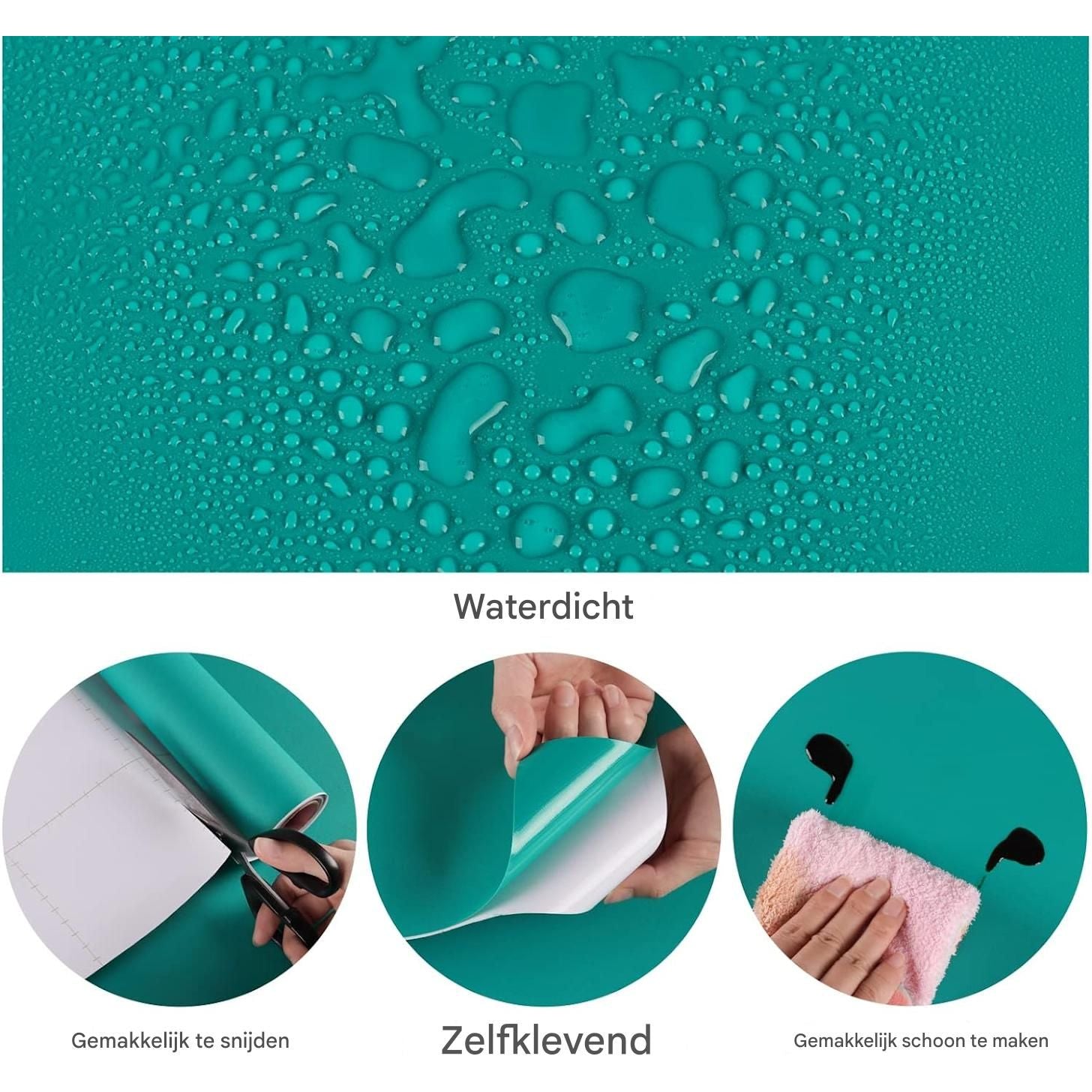 Zelfklevend Behang – 1 Rol – 40 cm x 8 m – Mat Blauw Zelfklevende Vinylfolie – Meubelstickers – Keukenfolie – Contactpapier – Blauw Behang – Kastfolie – Waterdicht / Verwijderbaar – Voor Meubels, Muren, Werkblad & Kasten – 3,2 m²
