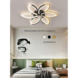 Stille Plafondventilator Met Verlichting – LED Plafondlamp Met Ventilator – Dimbaar Licht Met Afstandsbediening En App – Acryl Bloemvorm – Energiezuinige Plafondlamp Met Windfunctie – 70W – Goud – Moderne Design Ventilatorlamp