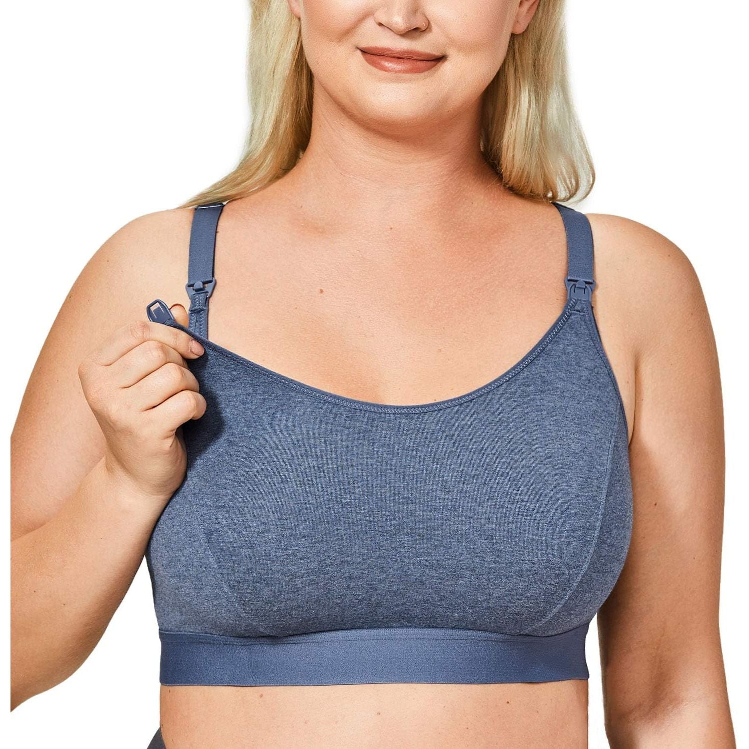 Gratlin Dames Voedings Sport BH – Plus Size – Katoenen Borstvoedingsbh – Maternity Bralette – Zonder Beugel – Racerback – Ademend Comfort – Maat XXL