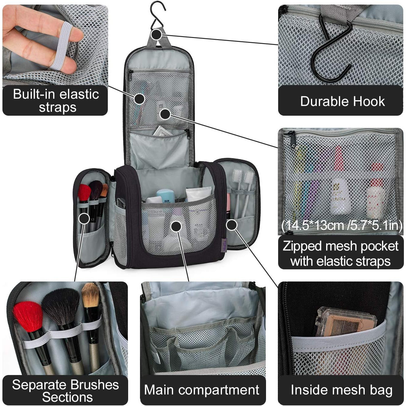 Hangende Toilettas - Grote Reis Waszak voor Dames, Cosmetische Tas voor Meisjes, Make-up Organizer, Toiletzak - Unisex