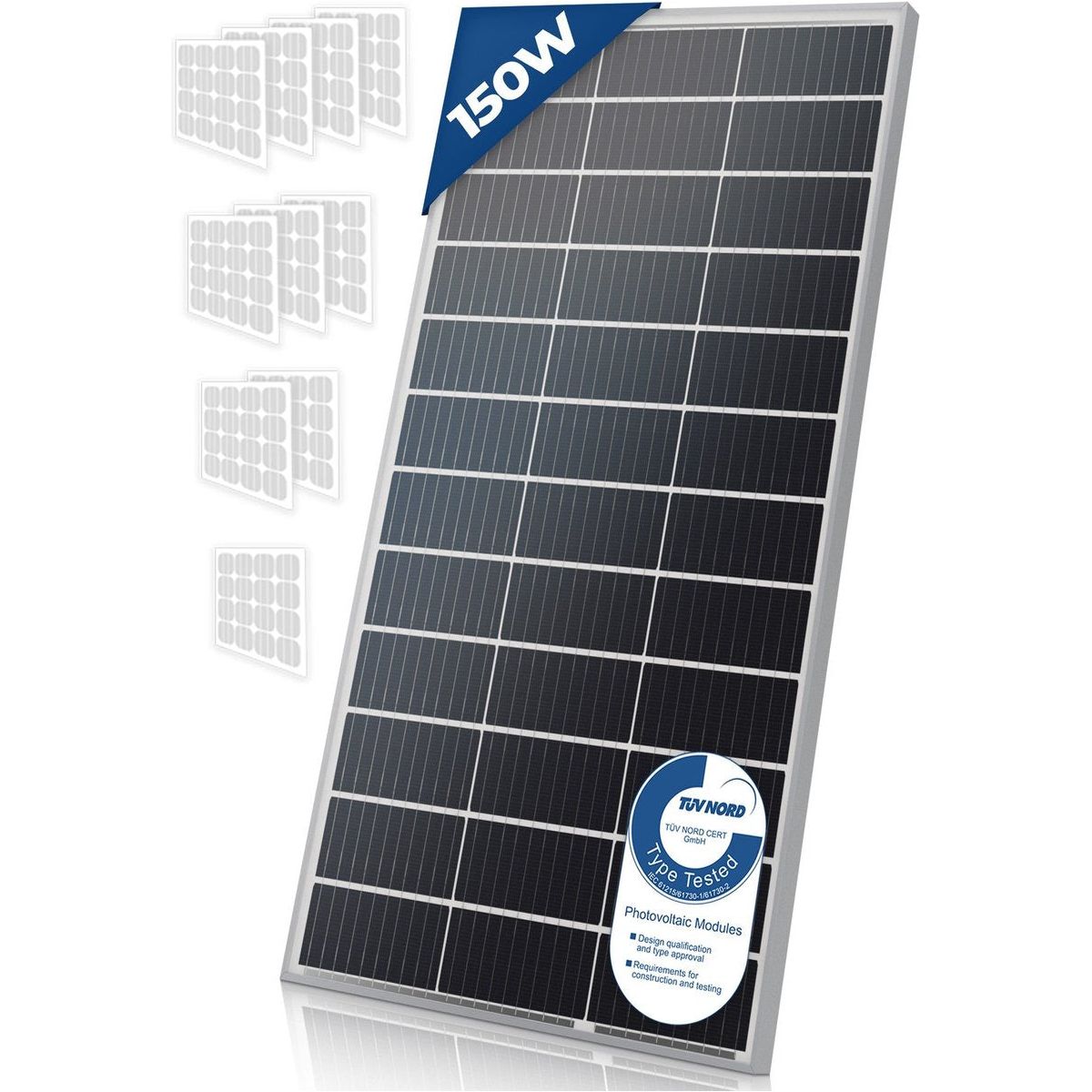 Yangtze 150W Zonnepaneel - Monokristallijn Solar Panel - Fotovoltaïsche Zonnemodule - Zonnepaneel voor Off Grid Systeem - Weerbestendige Zonne Energie Module - Compact Zonnepaneel voor Camper Boot Dak Installatie