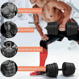 Yaheetech 30KG/66LB Verstelbare Dumbbell Set – Inclusief Halterset – Antislip Handgrepen – Cement Gewichtschijven en Plating IJzeren Stang – Thuisgebruik – Geschikt voor Volledige Lichaamstraining – Zwart