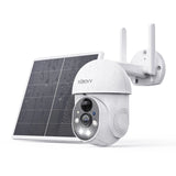 1080P Draadloze Zonnepaneel Beveiligingscamera – 355° Draaibaar – Nachtzicht in Kleur – Bewegingsdetectie – Oplaadbare 10000mAh Accu – IP65 Waterdicht – Bediening via App – Voor Binnen en Buiten