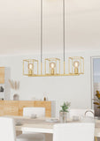 EGLO Cumiole Hanglamp - 3-Lichts Chandelier Voor Woonkamer en Eetkamer - Elegante Gouden Metalen Plafondlamp met E27 Fitting - 78 cm Lang - 110 cm Hoog - Max. 40W per Fitting