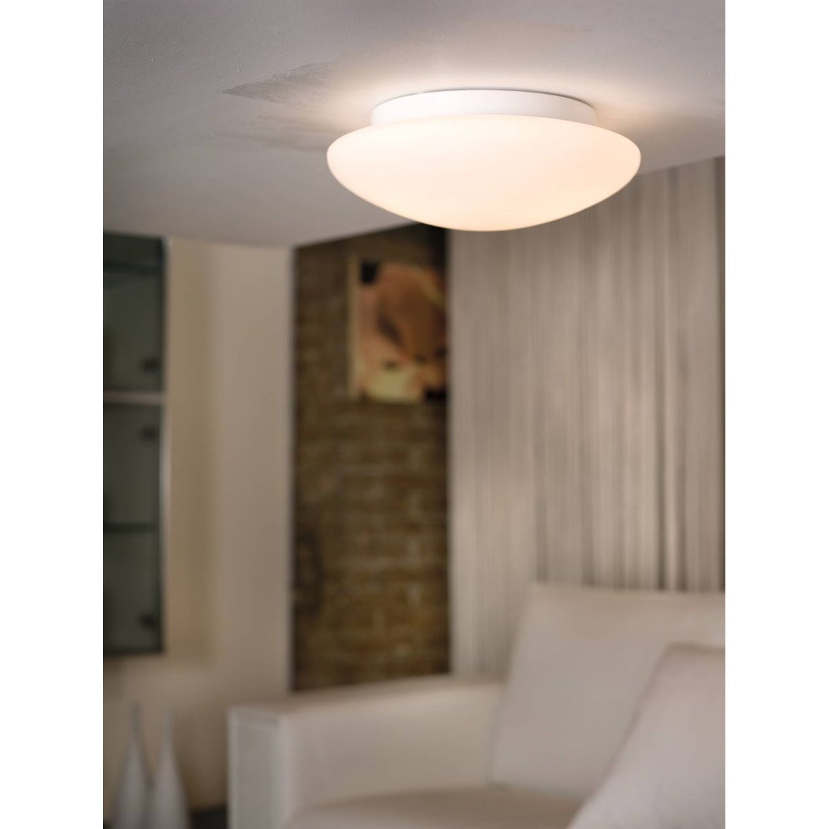 EGLO Plafondlamp - Ø20 cm - Wit - Opbouwlamp met E27 fitting - Metalen plafondarmatuur met glazen kap - Klassiek design voor hal slaapkamer woonkamer