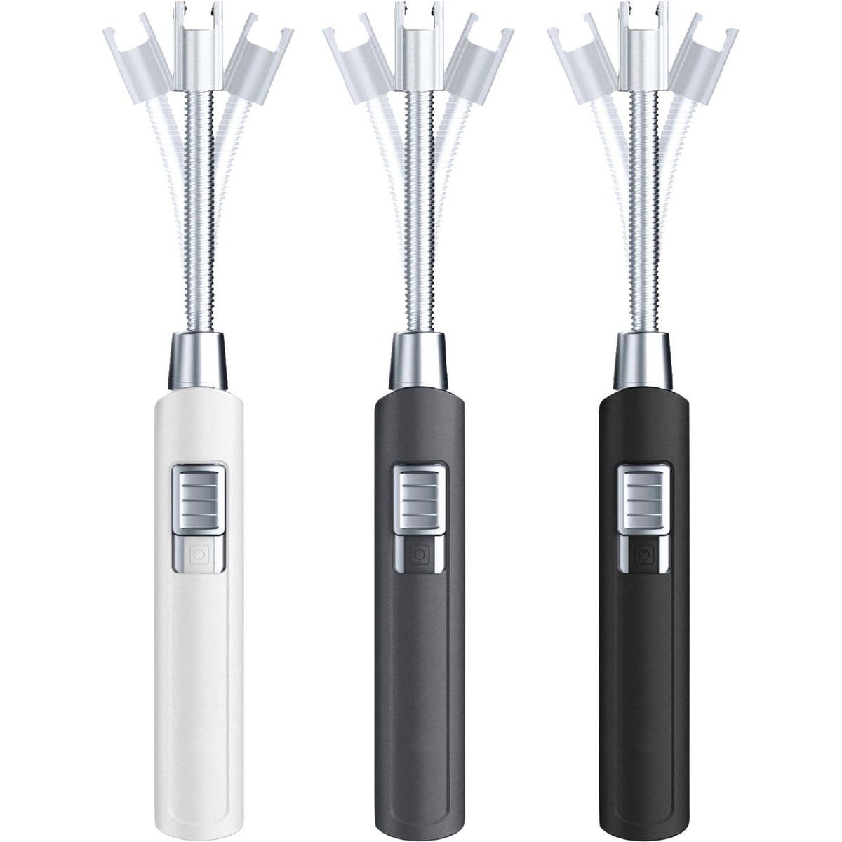 USB elektrische aansteker – oplaadbare plasma aansteker met flexibele hals – gasloze keuken aansteker – lithium batterij lighter – windbestendige boog aansteker – LED indicator – zwart – eco alternatief voor gasaanstekers