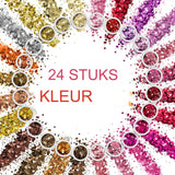 Schitterende Chunky Glitter Set met 24 Kleuren: 3D Nagelglitter Sequins voor Nagelkunst, Festivals, Holografische Cosmetische Glitter voor Gezicht, Lichaam, Ogen, Haar & DIY Kunstprojecten - Creëer Betoverende Looks