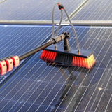 XPOtool Telescoop Wasborstel met Watertoevoer – Uitschuifbare Aluminium Steel tot 9 Meter – Compleet met 10 m Slang – Zachte Borstel met Verstelbare Hoek – Reinigingsset voor Zonnepanelen, Ramen, Dak, Caravan en Vrachtwagen – Professioneel Gereedschap